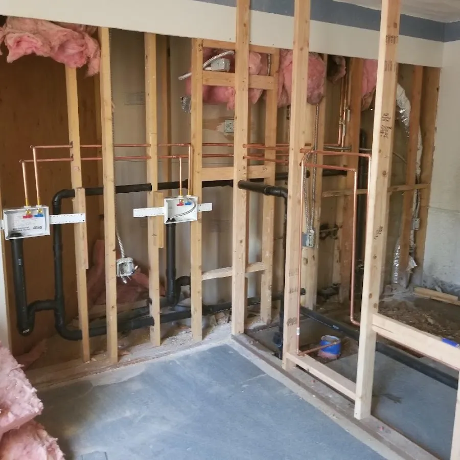 Copper pipe rough-in and plumbing installation in Elmwood Park
